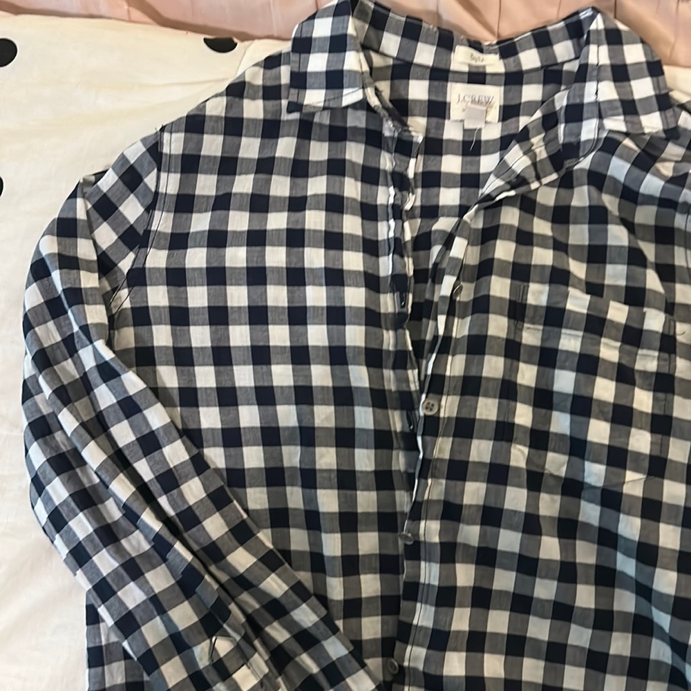 jcrew gingham button up